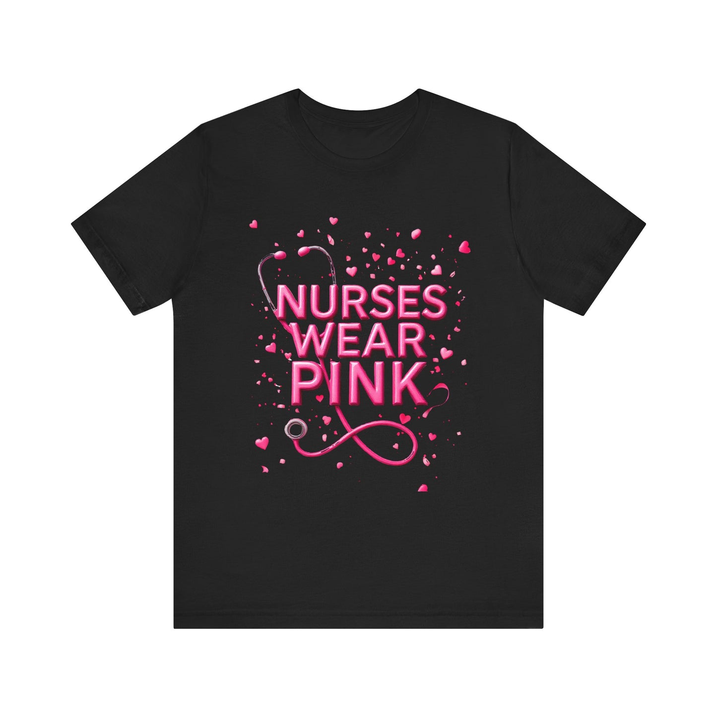 Nurses Wear Pink T-Shirt Breast Cancer Awareness Shirt for Nurses | Pink White Black Unisex