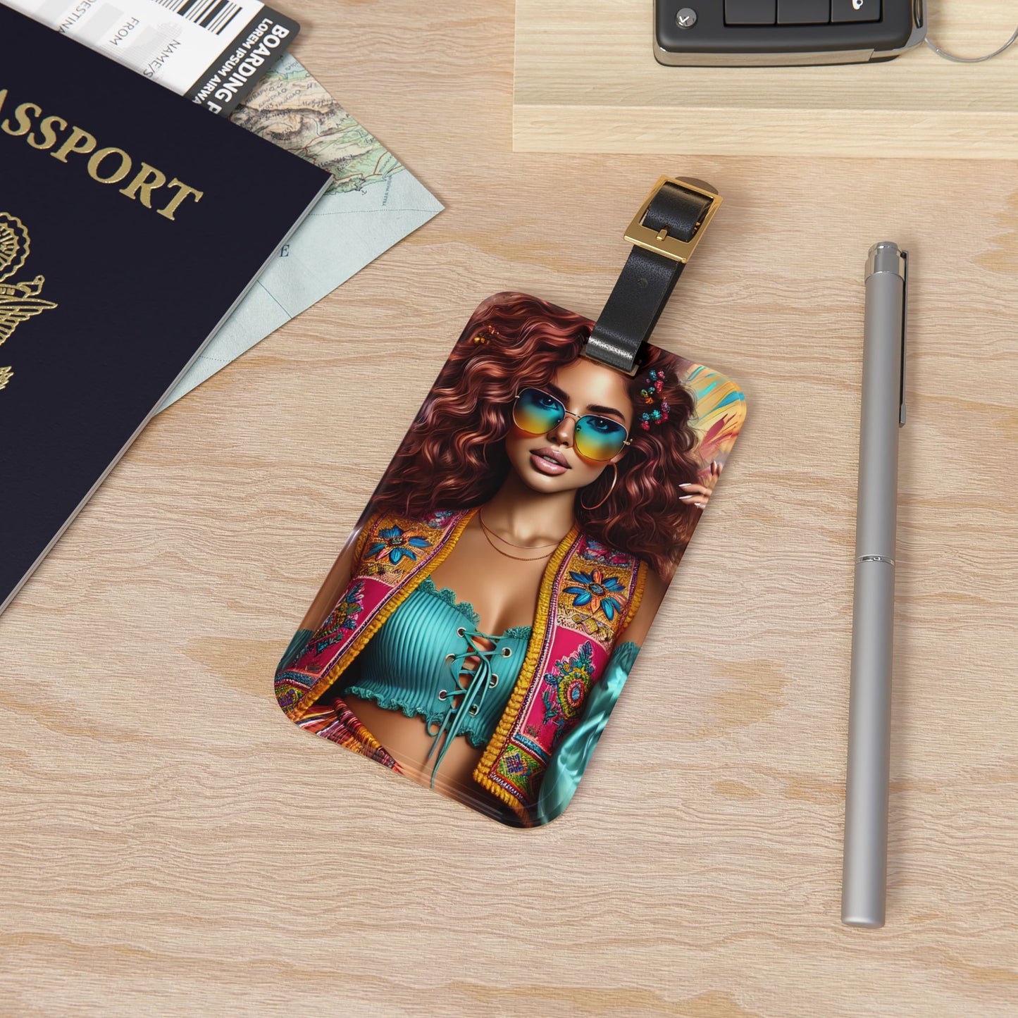 Luggage Tag Boho Chic Travel Tag – Vibrant, Free-Spirited & Stylish Luggage Accessory