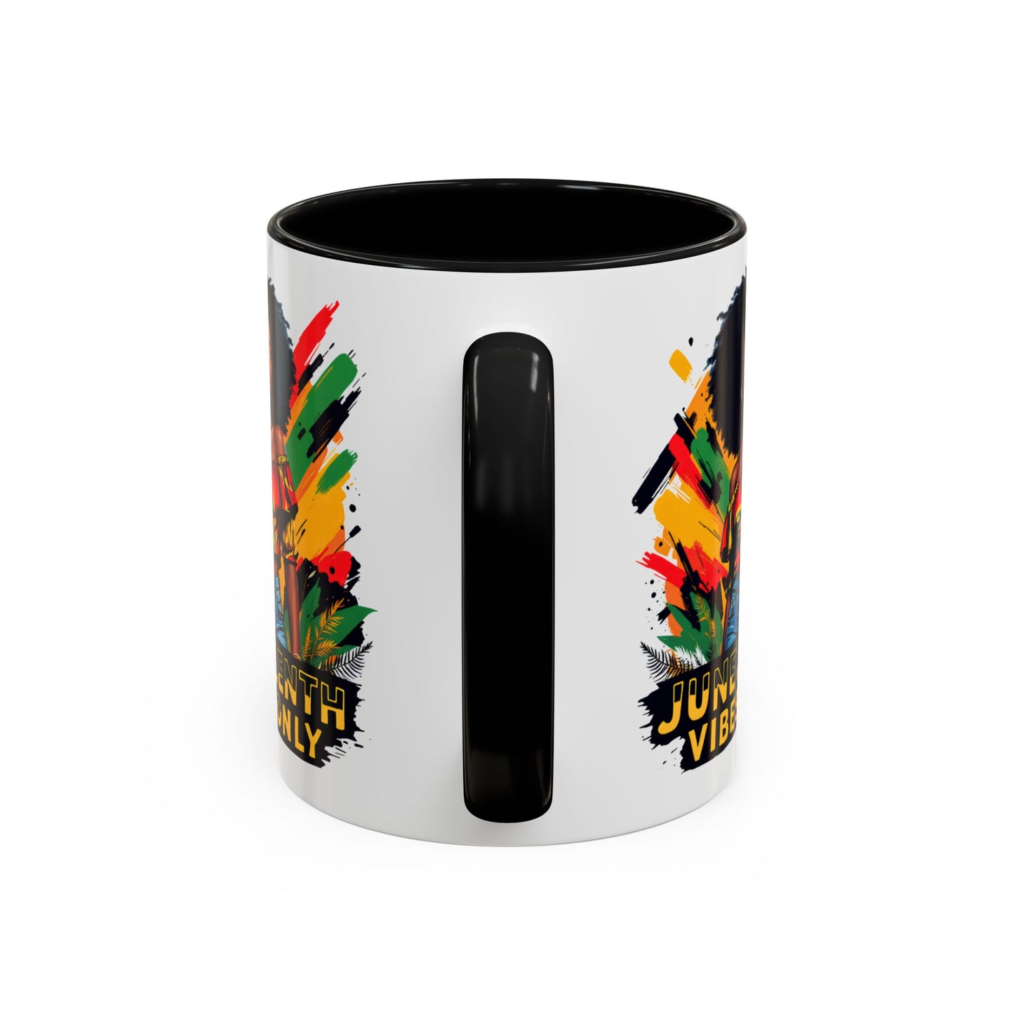 Juneteenth 1865 Freedom Day Vibes Only Accent Coffee Mug - 11oz