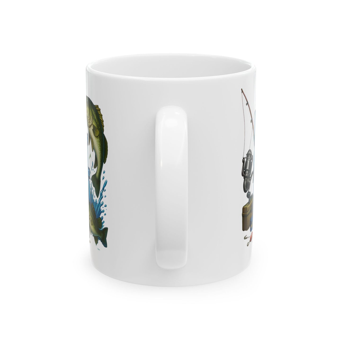Reel Cool Dad Fishing Mug | Father’s Day Gift for Fishermen | Bass Fish Coffee Cup Design for Outdoorsy Dads