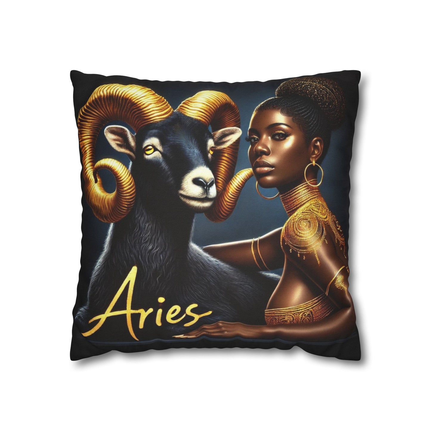 Aries Zodiac Pillow With A Statement Piece Bold & Brave Black Queen Astrology Decor
