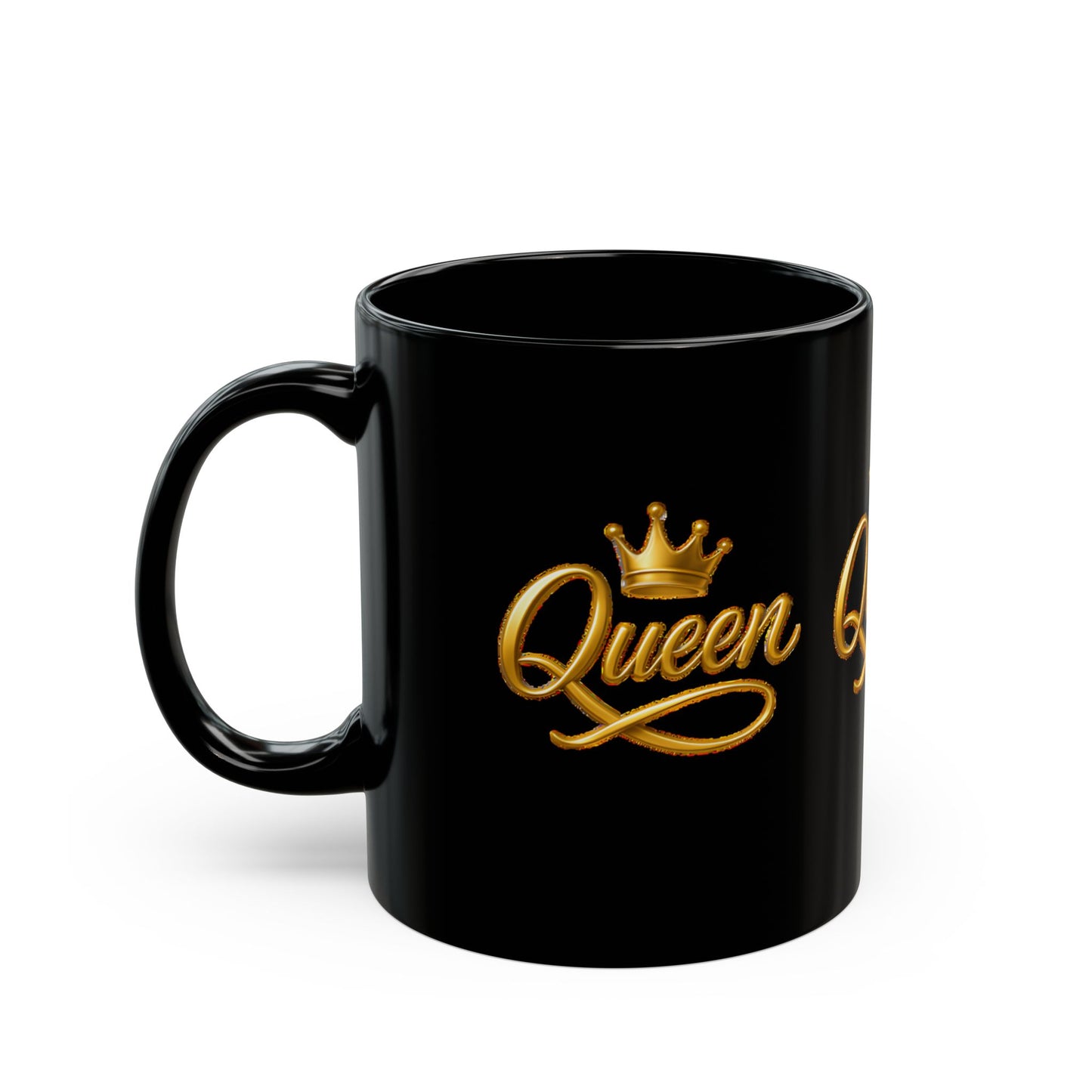 African American Queen Energy Black & Gold Crown Mug 11oz