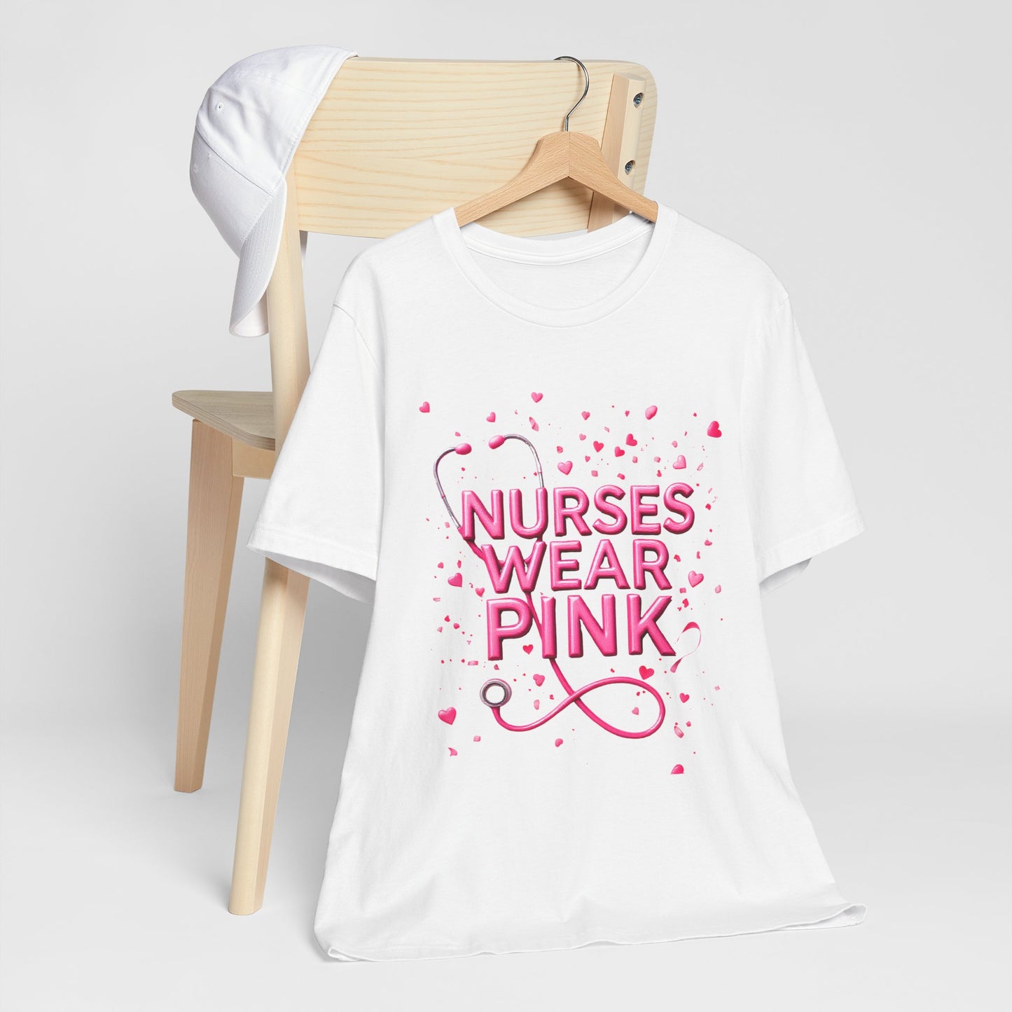 Nurses Wear Pink T-Shirt Breast Cancer Awareness Shirt for Nurses | Pink White Black Unisex