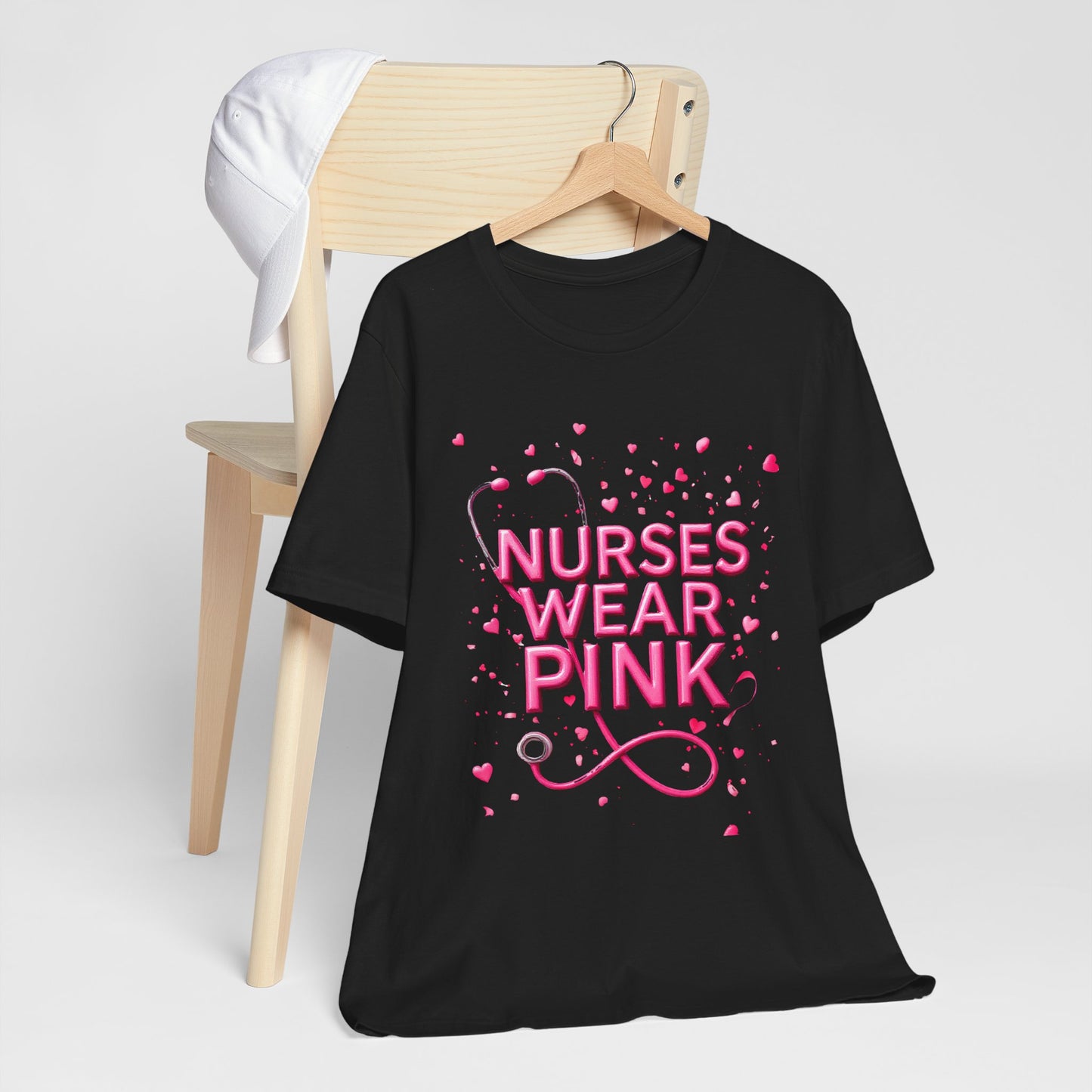Nurses Wear Pink T-Shirt Breast Cancer Awareness Shirt for Nurses | Pink White Black Unisex