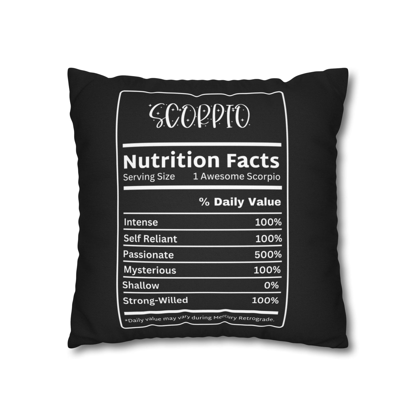 Celebrate Scorpio Season with A Statement Pillow featuring A Mysterious & Powerful Black Queen and Scorpion