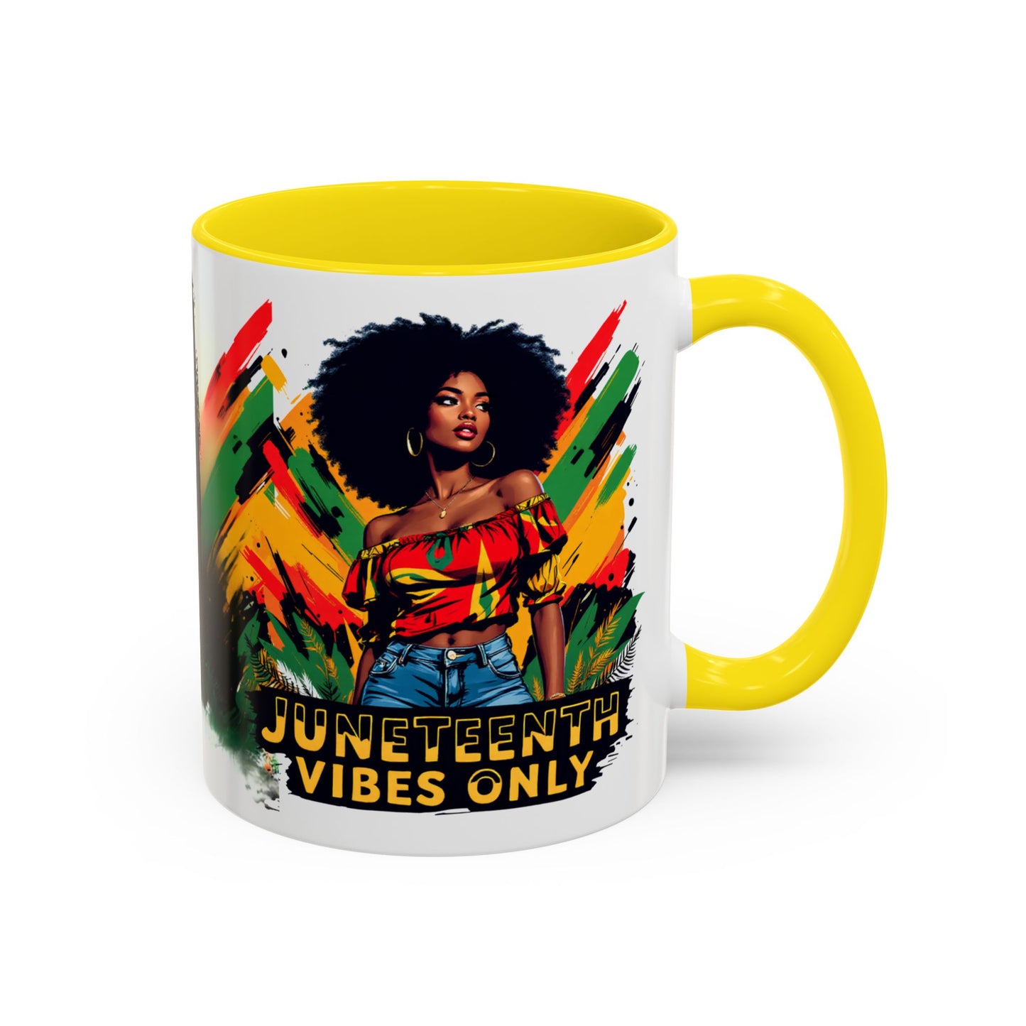 Juneteenth 1865 Freedom Day Vibes Only Accent Coffee Mug - 11oz