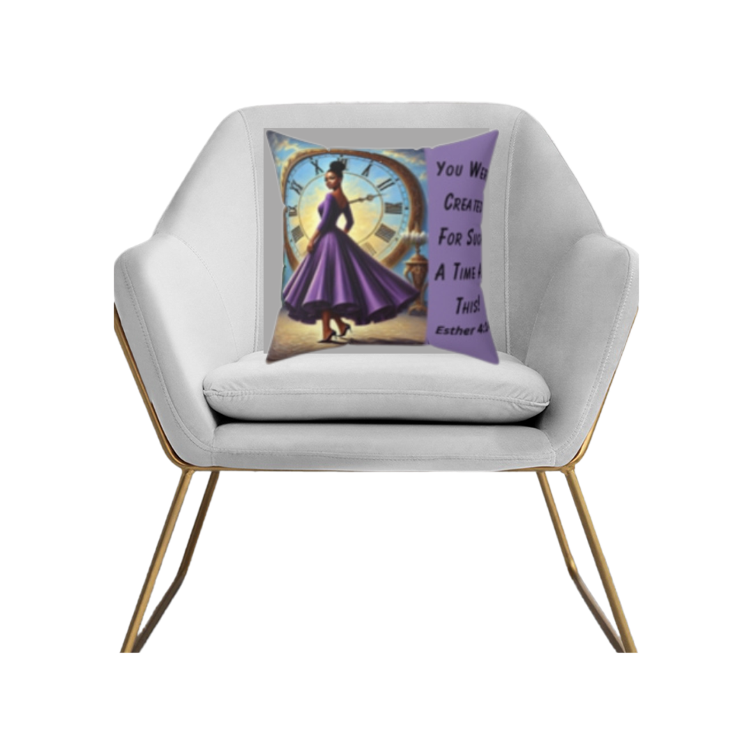 Purple Prayer Pillow - For You Were Created For Such A Time As This