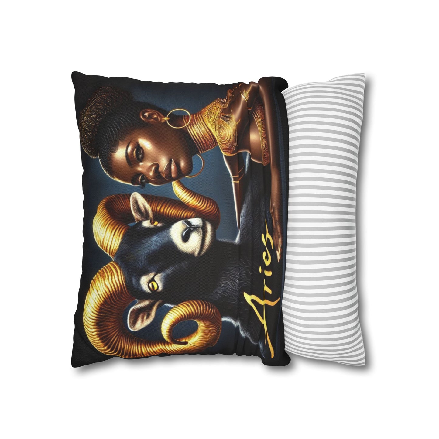 Aries Zodiac Pillow With A Statement Piece Bold & Brave Black Queen Astrology Decor
