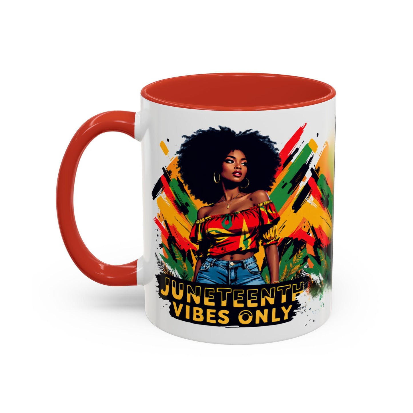 Juneteenth 1865 Freedom Day Vibes Only Accent Coffee Mug - 11oz