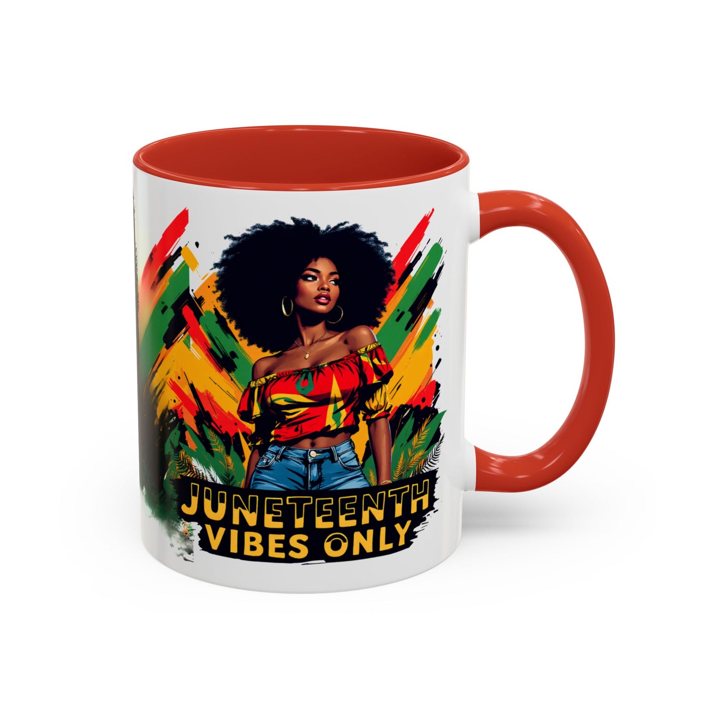 Juneteenth 1865 Freedom Day Vibes Only Accent Coffee Mug - 11oz
