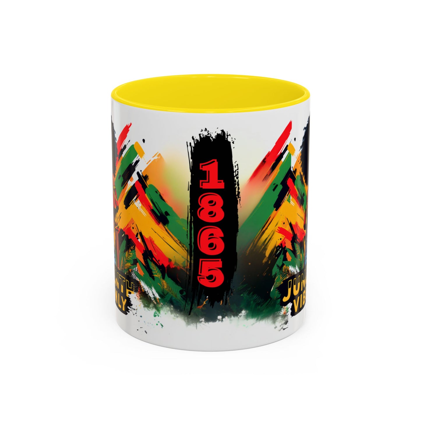 Juneteenth 1865 Freedom Day Vibes Only Accent Coffee Mug - 11oz