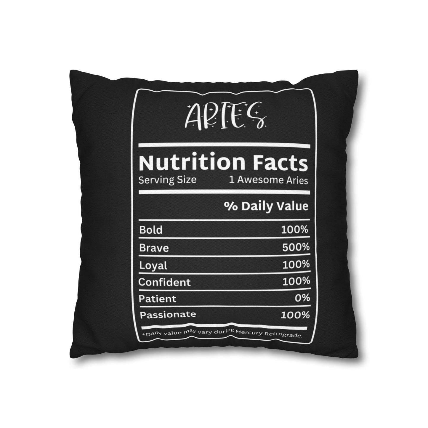 Aries Zodiac Pillow With A Statement Piece Bold & Brave Black Queen Astrology Decor