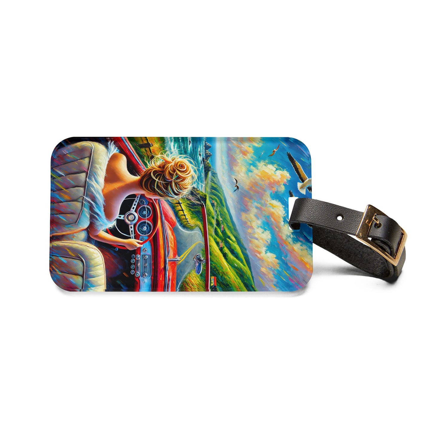 Luggage Tag Vibrant Beach Road Vacation Trip Luggage Accessory