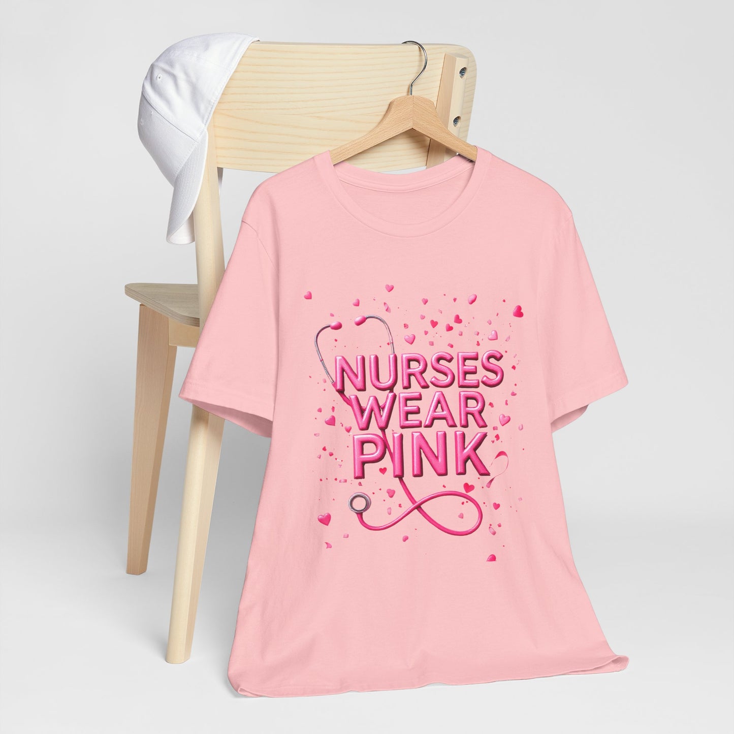 Nurses Wear Pink T-Shirt Breast Cancer Awareness Shirt for Nurses | Pink White Black Unisex