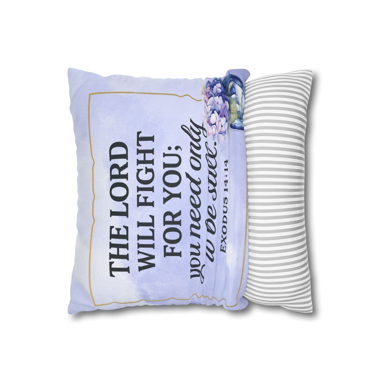 Double-Sided Scripture Pillow – Be Still & Let God Fight | Psalm 46:10 & Exodus 14:14