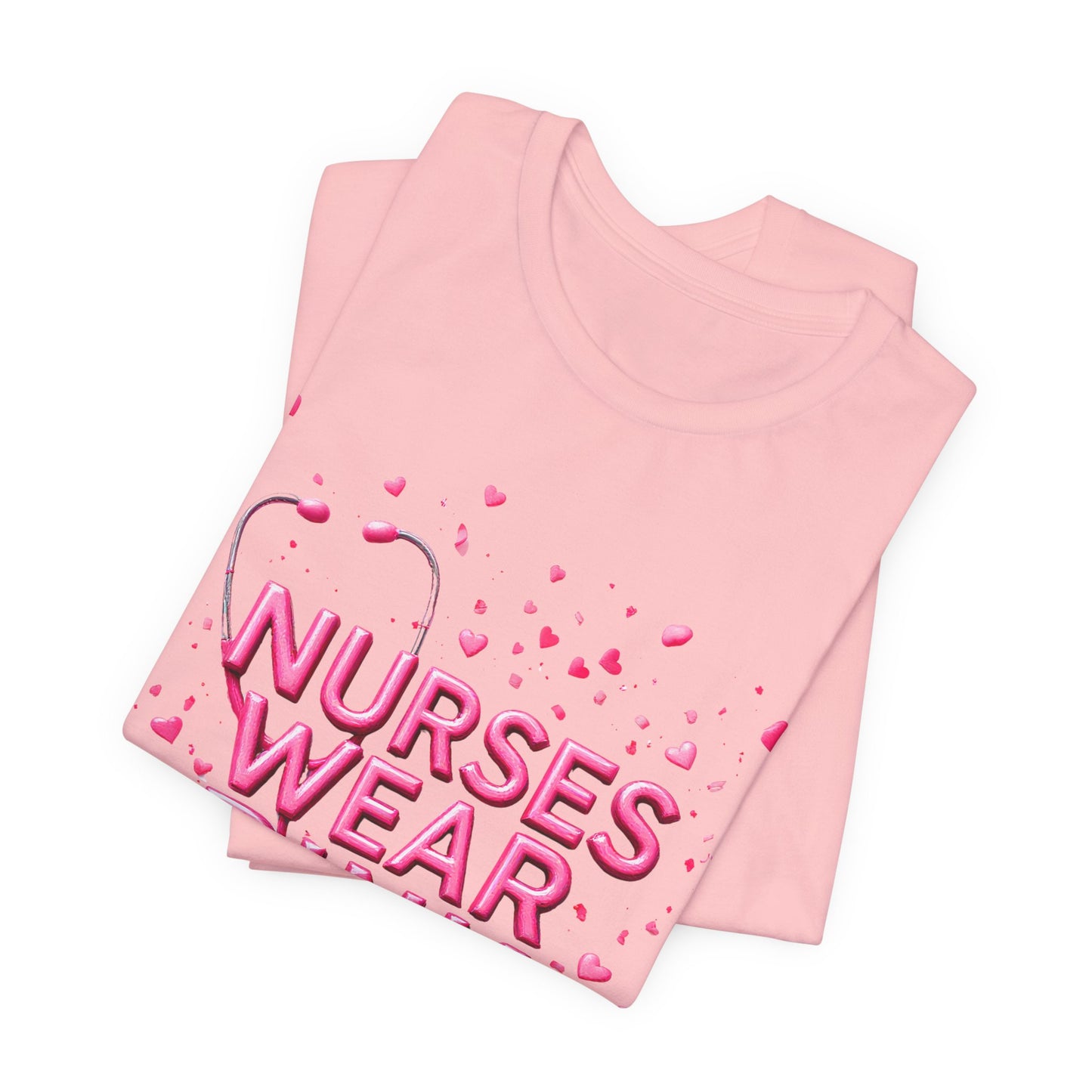Nurses Wear Pink T-Shirt Breast Cancer Awareness Shirt for Nurses | Pink White Black Unisex