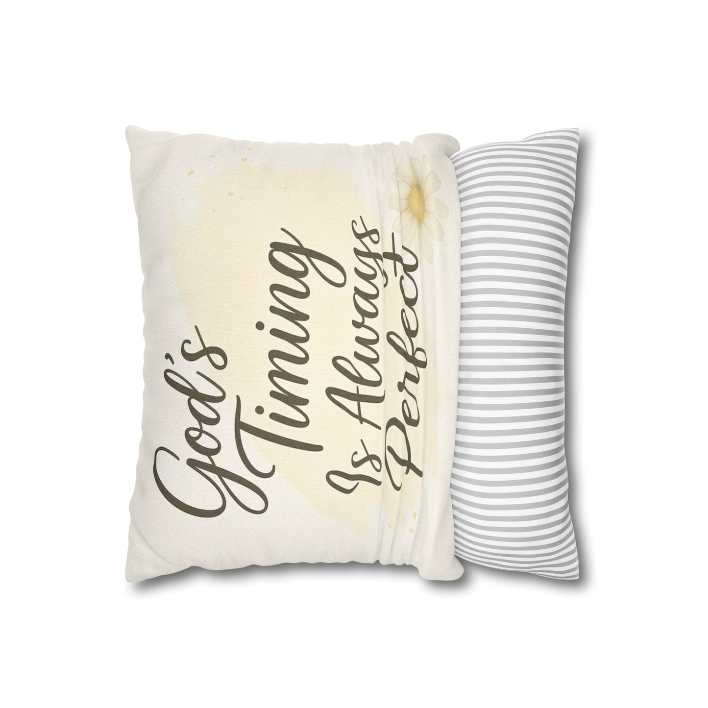 God's Timing Is Always Perfect Pillowcase, Inspirational Decor, Gift for Faith Lovers, Home Accent, Motivational Cushion Cover