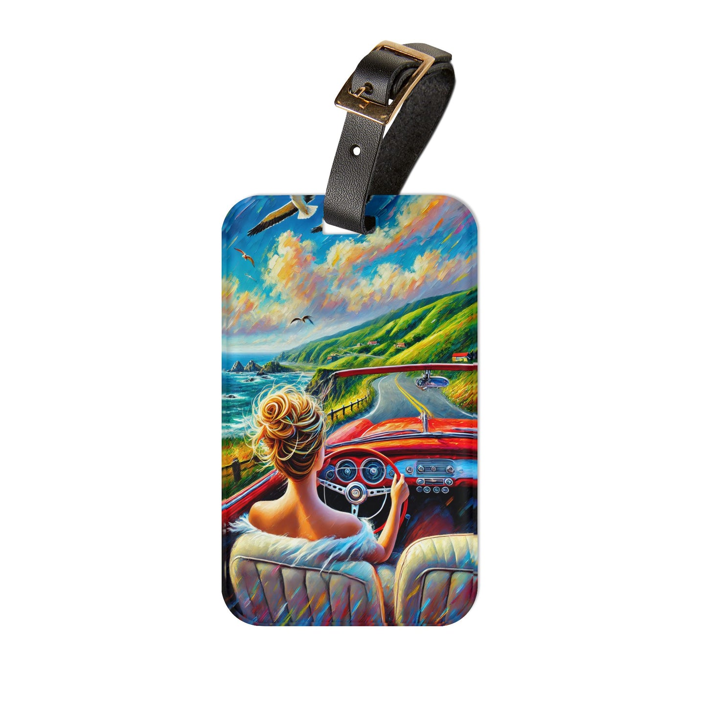 Luggage Tag Vibrant Beach Road Vacation Trip Luggage Accessory