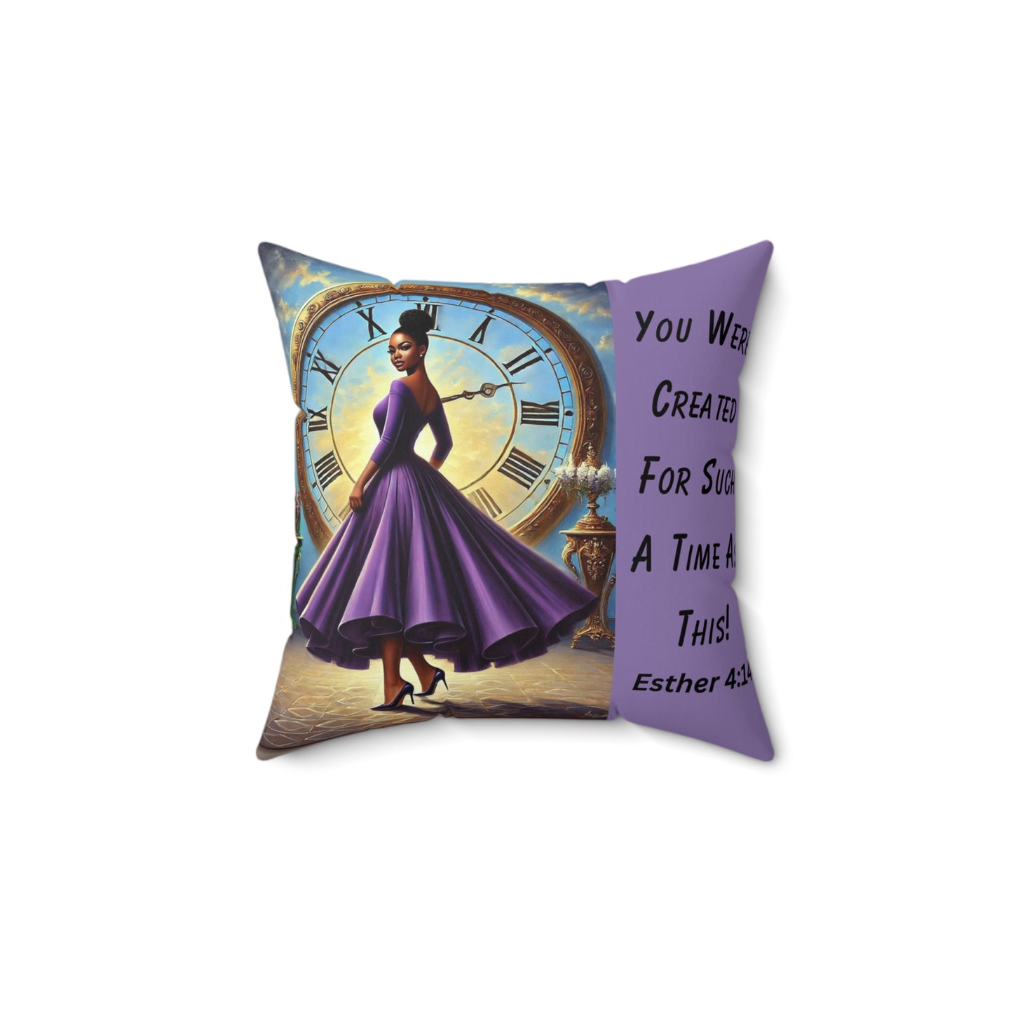 Purple Prayer Pillow - For You Were Created For Such A Time As This