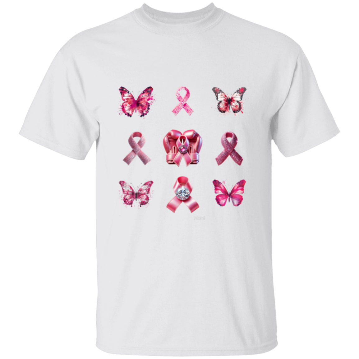 1 - Breast Cancer Ribbons and Butterflies T-Shirt