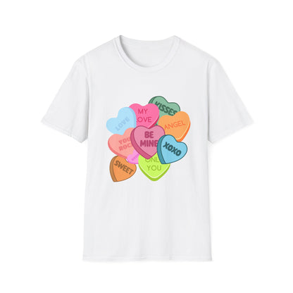 Valentine's Day Multi Colored Conversational Hearts T-Shirt
