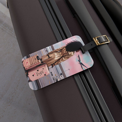 Catch Flights, Not Feelings Luggage Tag – African American Woman Time To Travel