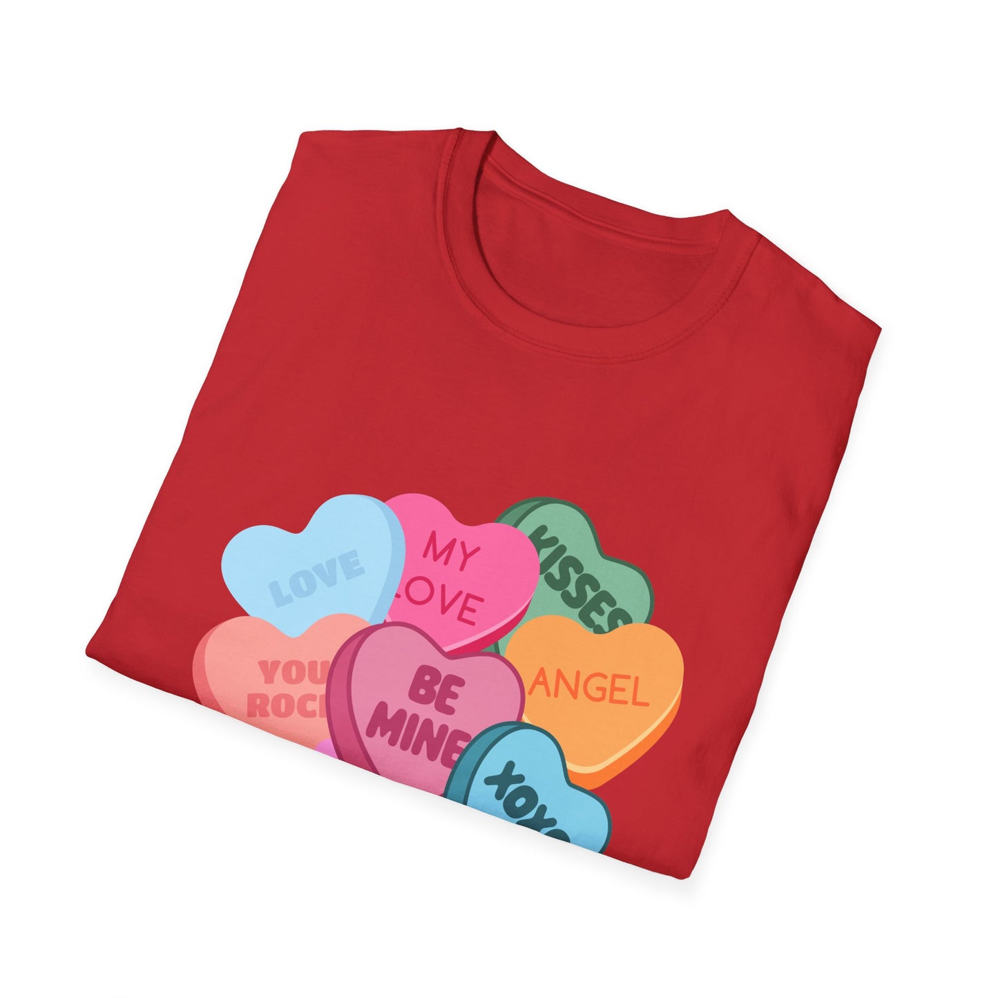 Valentine's Day Multi Colored Conversational Hearts T-Shirt