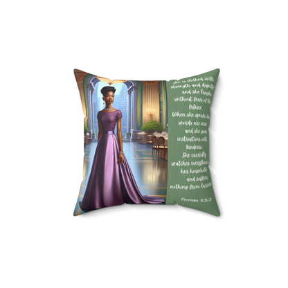 Prayer Pillow - She Is Clothed With Strength and Dignity  Proverbs 31: 25:26