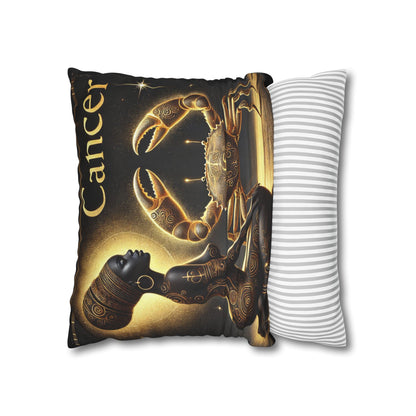 Cancer Zodiac Black and Gold Pillow Statement Piece Decor for Home