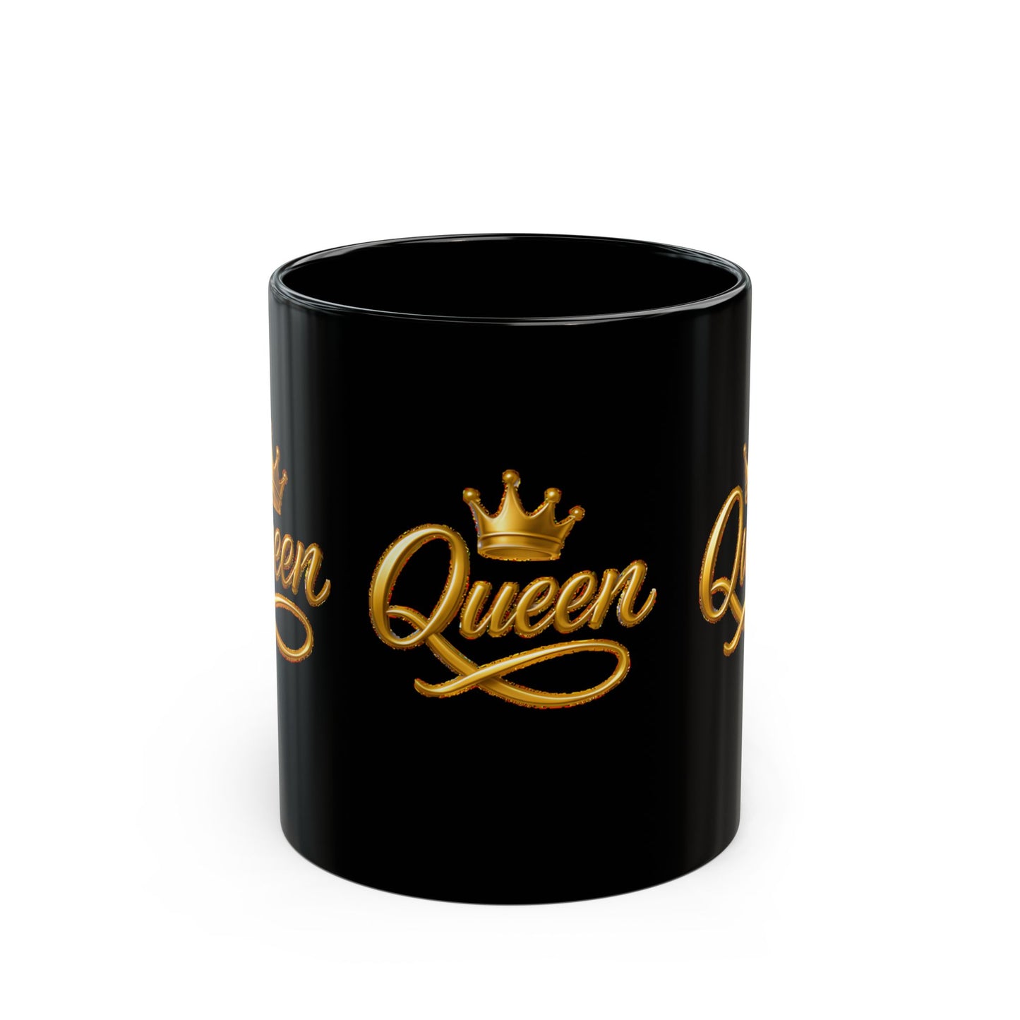 African American Queen Energy Black & Gold Crown Mug 11oz