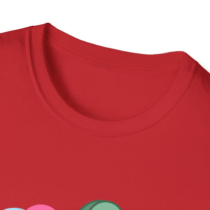 Valentine's Day Multi Colored Conversational Hearts T-Shirt