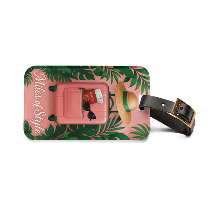 Tropical Pink and Green Luggage Tag - Miles of Style