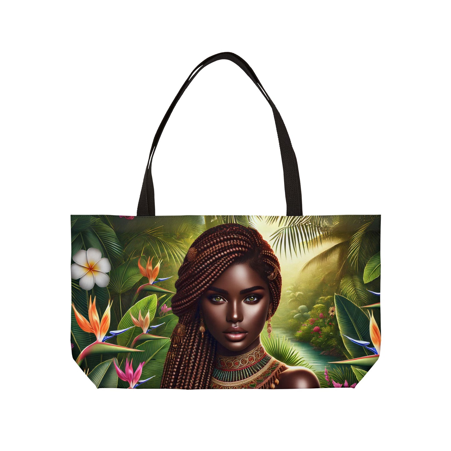 Tropical Vibes Weekender Tote Bag - Stylish Travel Bag with Floral Design