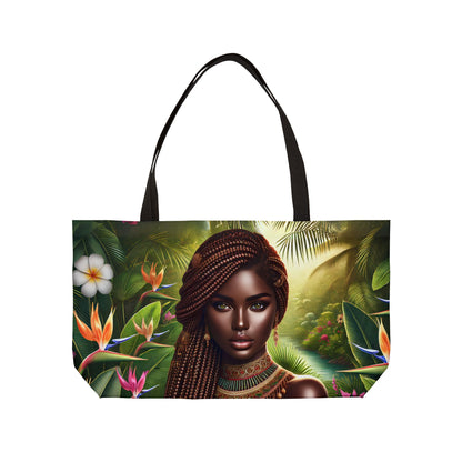 Tropical Vibes Weekender Tote Bag - Stylish Travel Bag with Floral Design