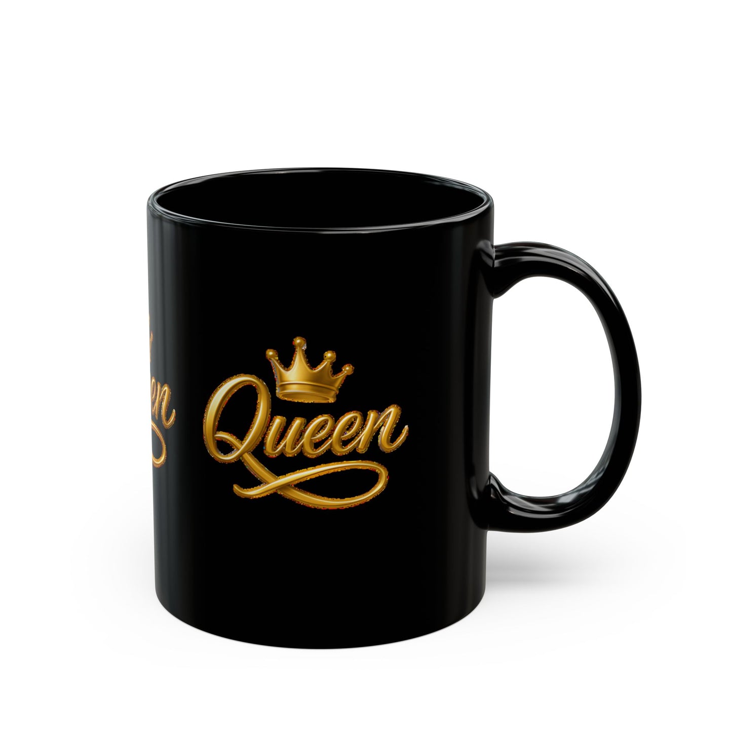African American Queen Energy Black & Gold Crown Mug 11oz