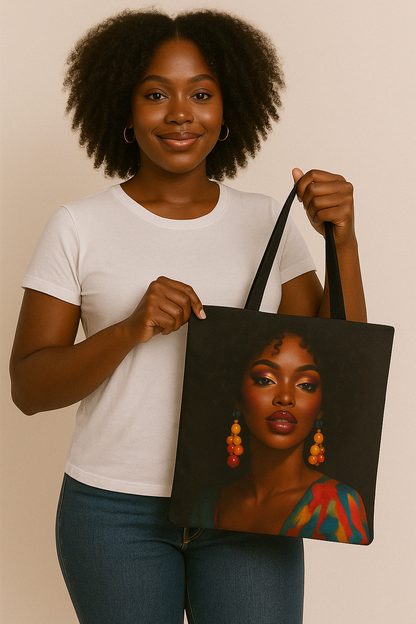 She Is the Art Portrait Afrocentric Tote Bag - Stylish & Chic for Everyday Use