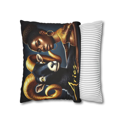 Aries Zodiac Pillow With A Statement Piece Bold & Brave Black Queen Astrology Decor