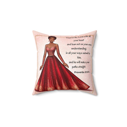 Prayer PIllow - Trust In The Lord With All Your Heart And Lean Not On Your Own Understanding - Proverbs 3:5-6