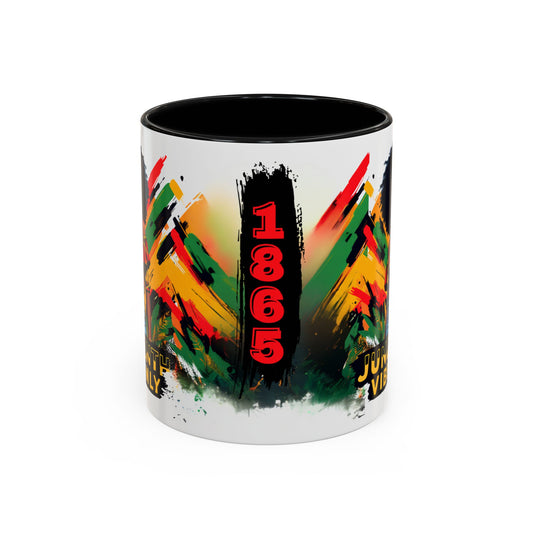 Juneteenth 1865 Freedom Day Vibes Only Accent Coffee Mug - 11oz