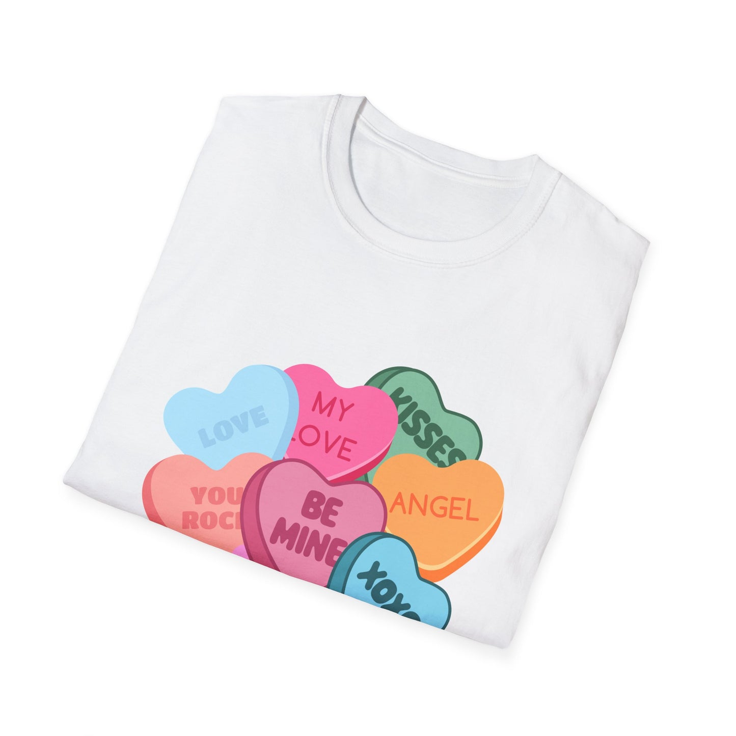 Valentine's Day Multi Colored Conversational Hearts T-Shirt