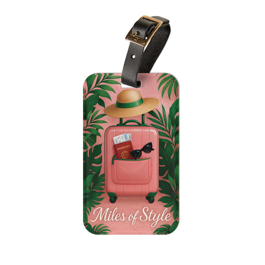 Tropical Pink and Green Luggage Tag - Miles of Style