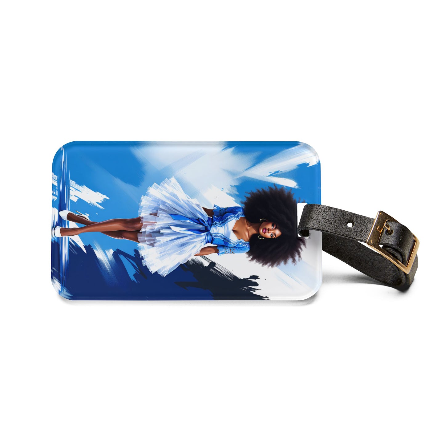 Chic Afro-Beauty Luggage Tag - Stylish Travel Accessory for Fashion Enthusiasts