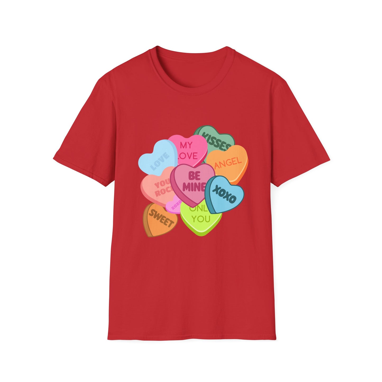 Valentine's Day Multi Colored Conversational Hearts T-Shirt