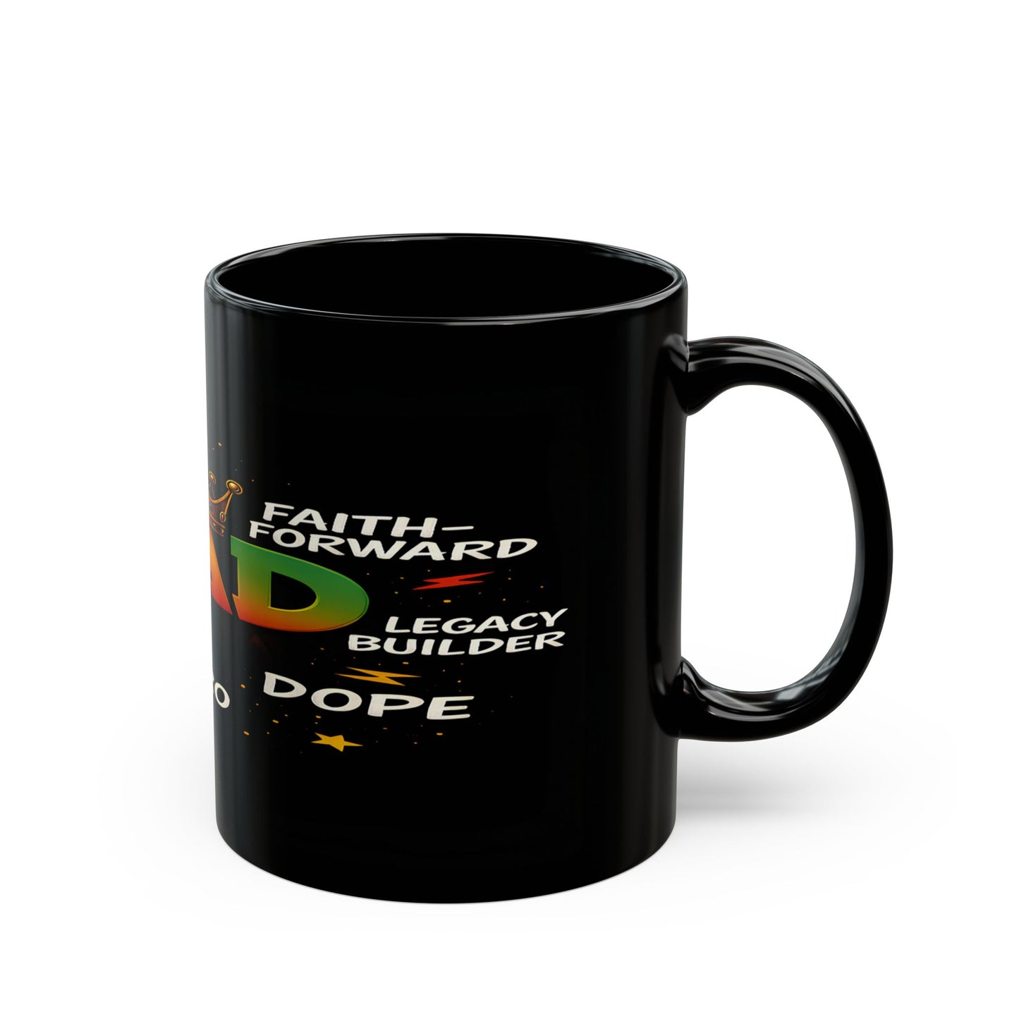 Black Dad Mug Gift – Urban and Inspirational Christian Coffee Cup Crowned DAD Faith-Based Father’s Day Gift